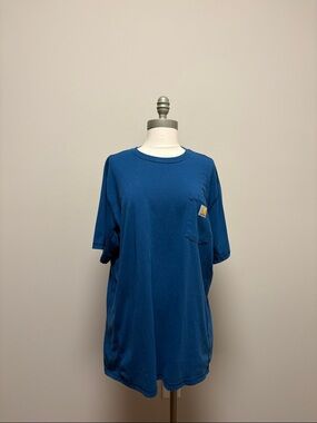 Carhartt Men's Short Sleeve Pocket Tee in Teal Blue